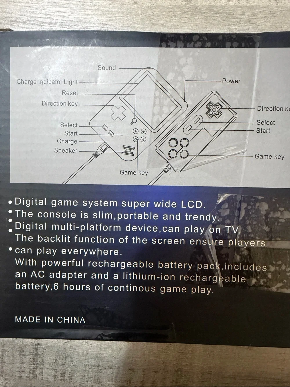 Factory Sealed Large Screen Mini Handheld LCD Retro Game Console TV Out Black